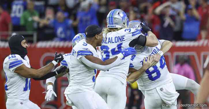 WATCH: Lions kicker Jake Bates nails game winner, gets swarmed by teammates