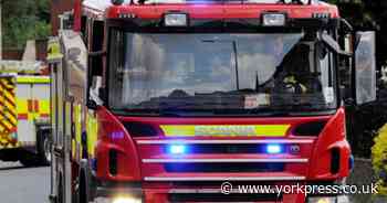 Cardboard on fire in York playpark