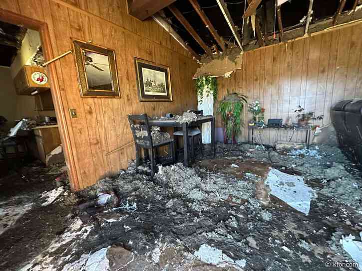 Veteran’s home in OKC damaged after lightning strikes home