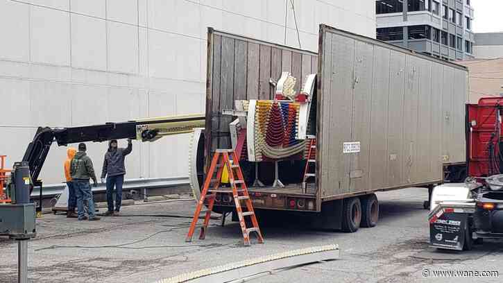 Installation of iconic holiday display in downtown Fort Wayne begins