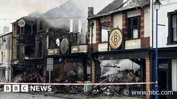 Buildings destroyed after huge town centre fire