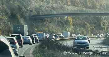 Updates as crash and fuel spill causes huge delays on A27 and A259