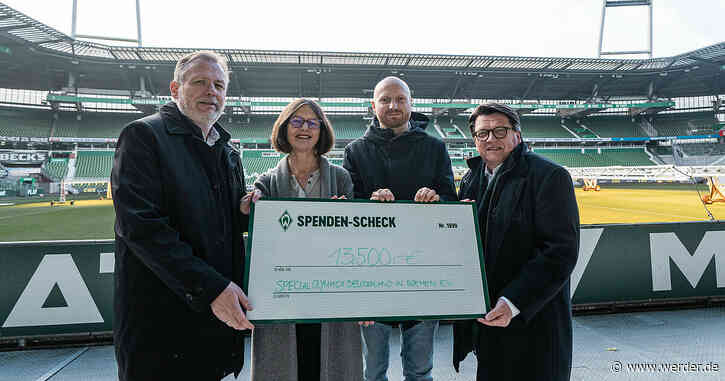 "Danke Willi"-Trikots: SV Werder übergibt Spendenscheck an Special Olympics