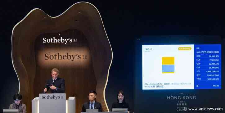 Sotheby’s Modern and Contemporary Evening Sale in Hong Kong Yields $52.6 M. Led by Rothko at $32.5 M.