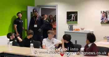 South Manchester school gets visit from footballing hero