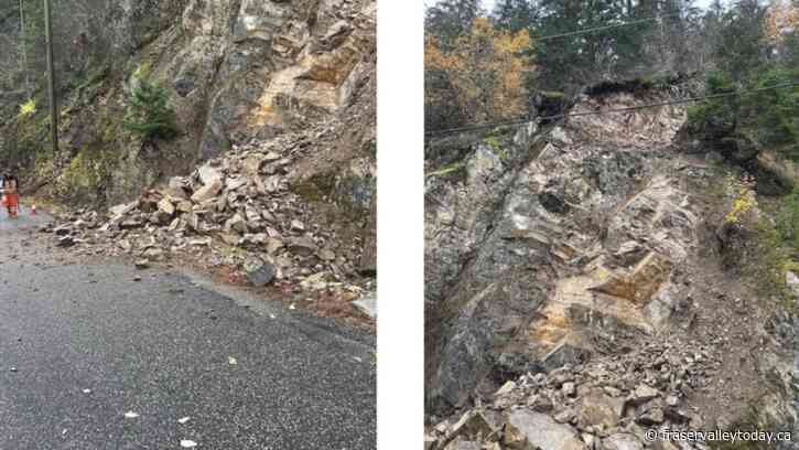 Public works crews respond to active rockfall incident in Hope