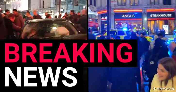 People rushed to hospital after car ploughs into busy street in central London