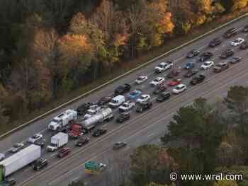 Police: Man walked into traffic, causing serious backups on I-40 West in Wake County Tuesday morning