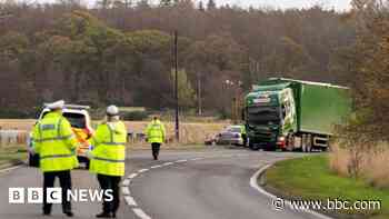 Woman, 27, dies after crash with lorry in Moray