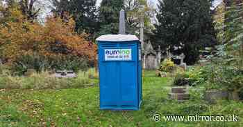 Widower says wife's grave was 'violated' as church fits portable toilet in graveyard