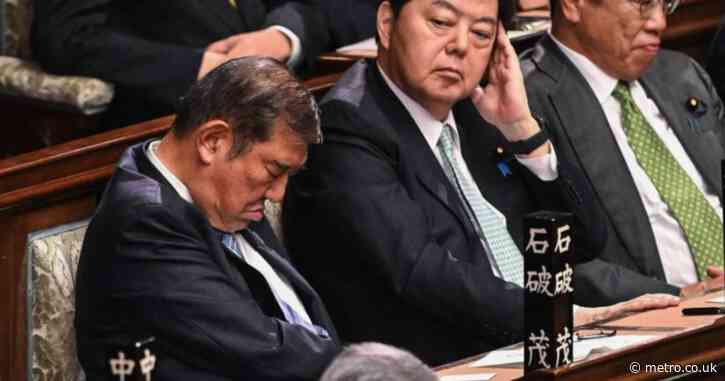 Japan’s Prime Minister dozes off during his own re-election