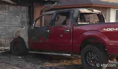 Vehicle fire leads to house fire in Moore