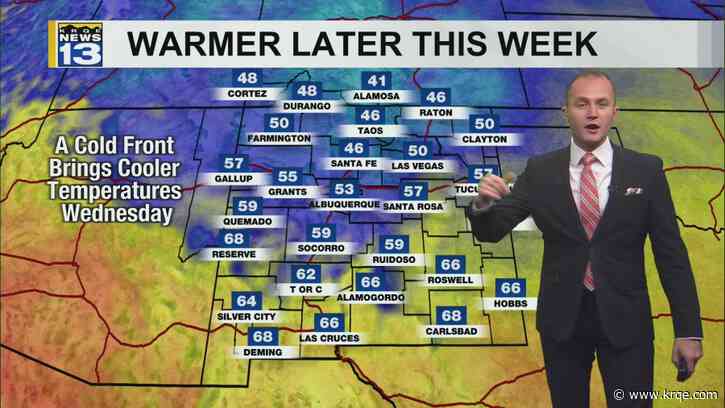 Cooler air arrives for Wednesday