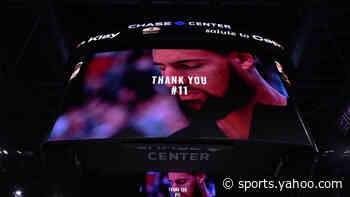 Watch Klay's emotional reaction to Warriors tribute in return