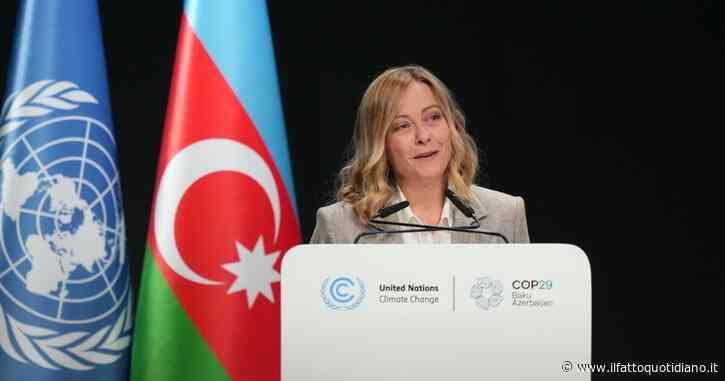 Cop29, Meloni a Baku difende i combustibili fossili: “Non c’è una sola alternativa”. E punta sulla fusione nucleare: “Può essere la svolta”