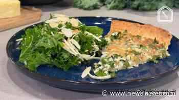 Quiche met boerenkool en gestoofde ui &amp; boerenkoolsalade met abrikozen&nbsp;