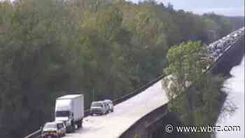 I-10 east over Atchafalaya Basin completely closed near Ramah at I-10/I-49 after multi-vehicle crash