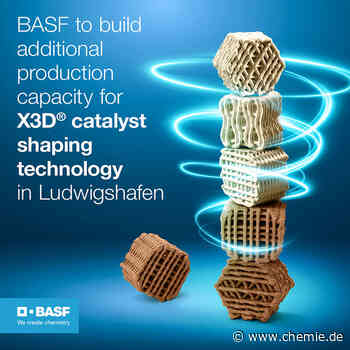 BASF baut zusätzliche Produktionskapazitäten für die X3D® Katalysator-Formgebungstechnologie in Ludwigshafen