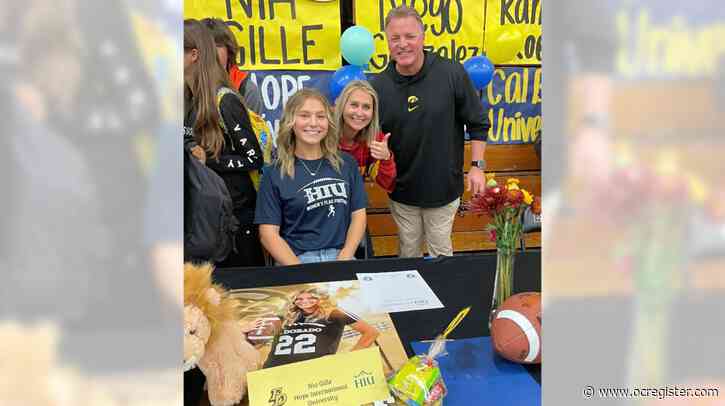 El Dorado’s Nia Gille signs as the first women’s flag football recruit at Hope International