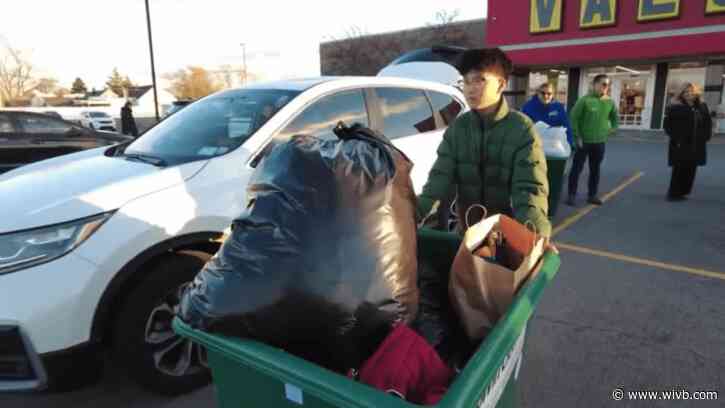 Boy collects 500 items for clothing drive, about 10,000 items in total collected