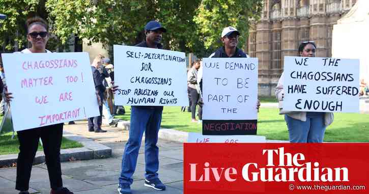 UK will allay Trump concerns over Chagos Islands, says minister, as Priti Patel says Tories opposed to deal– as it happened