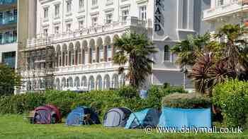 Rough sleepers turn city park into tent town where some homeless people have been staying for the last six months