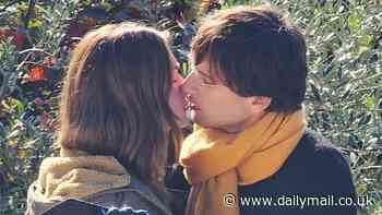 Actors recreate infamous Amanda Knox and Raffaele Sollecito kiss after the murder of Meredith Kercher as locals kick off over 'disrespectful filming' of TV series in Perugia