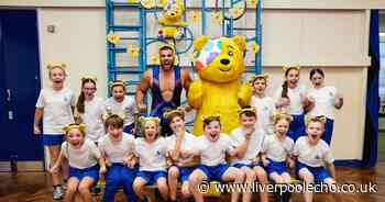 BBC Gladiator star visits Merseyside primary school for Children in Need