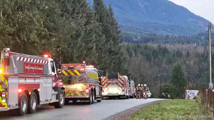 Two hospitalized after two-alarm blaze damages remote Chilliwack home