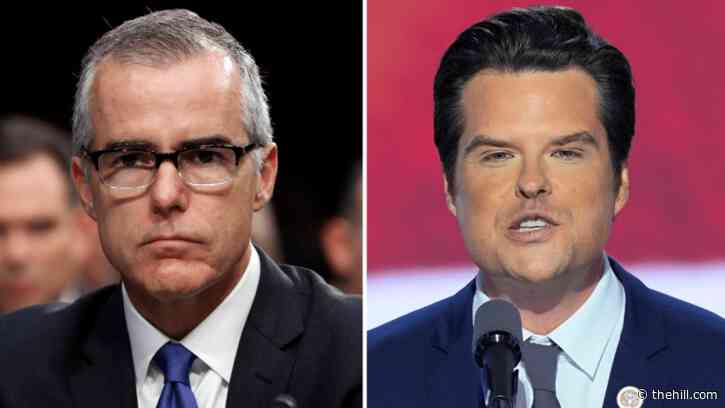 Gaetz couldn't get hired by FBI: McCabe