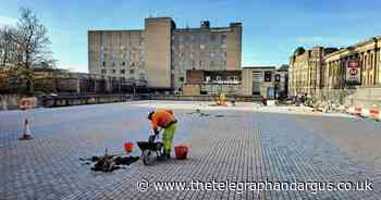 New pedestrian plaza at Bradford Interchange takes shape as paving nears completion