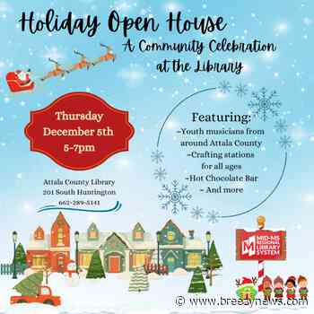 Attala County Library to Host Holiday Open House on December 5