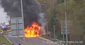 Live updates as long queues of traffic form after lorry fire on A127