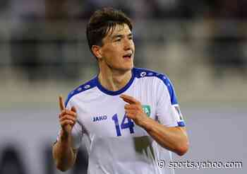 Eldor Shomurodov exits Uzbekistan match in tears after suffering injury