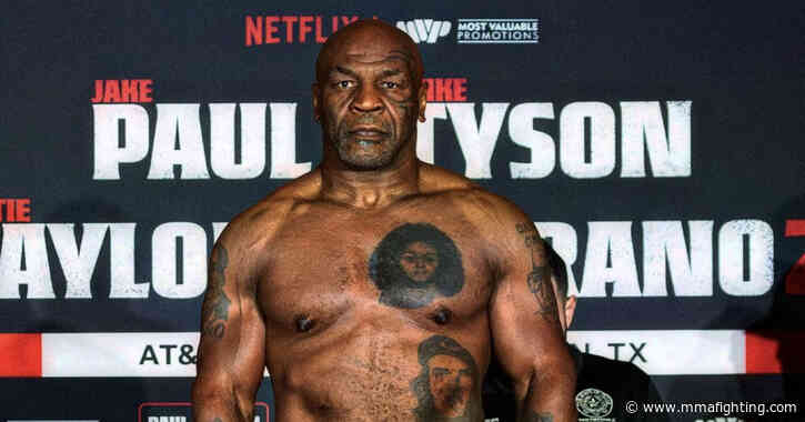 Mike Tyson looks shredded at 58 for official Paul vs. Tyson weigh-ins