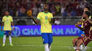 Vinícius Júnior mist penalty bij puntenverlies Brazilië in WK-kwalificatie