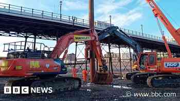 Work to repair weather-damaged pier under way