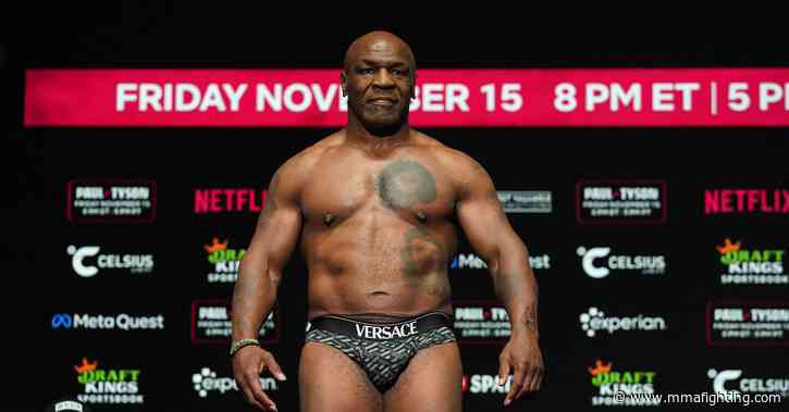 Paul vs. Tyson weigh-in results: Mike Tyson, Jake Paul come in nearly identical in weight