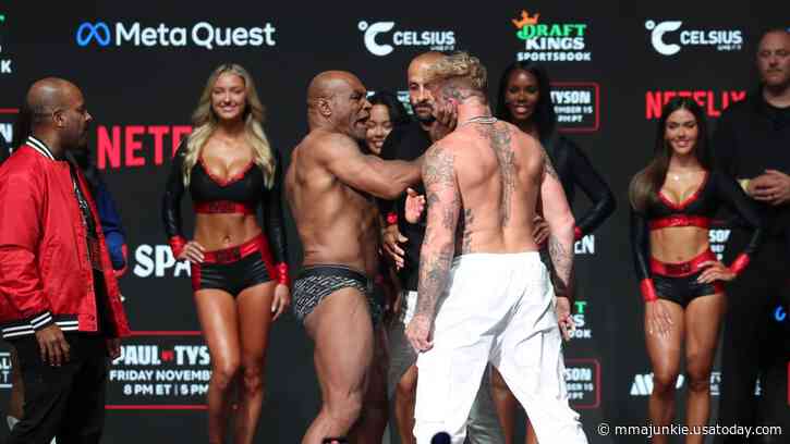 Photos: Mike Tyson slaps Jake Paul in the face at weigh-ins