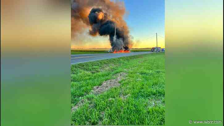 Single-vehicle crash at Gummers Lane and La. 327 results in fire, downed power lines