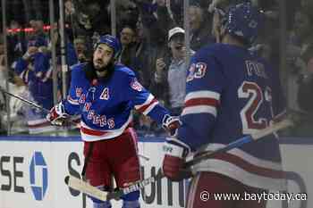 Zibanejad, Vesey and Trocheck score in 2nd period as Rangers beat Sharks 3-2