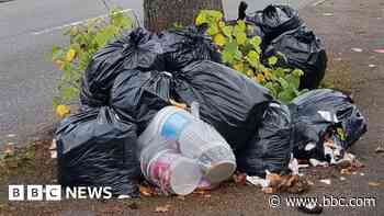 Rubbish piles up as bins uncollected