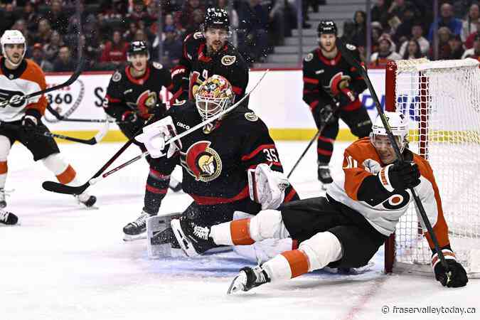 Senators fail to close out strong effort in OT loss to Flyers