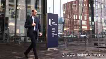 Prince William is booed as he leaves Ulster University campus to chants of 'Free Palestine' during Belfast visit