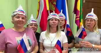 Russian teachers tricked into wearing tinfoil hats to protect against 'foreign enemies'