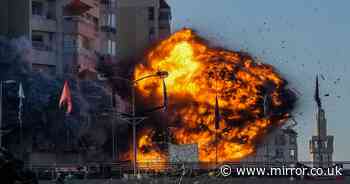 Moment Israeli rocket slams into Beirut tower block in massive fireball explosion