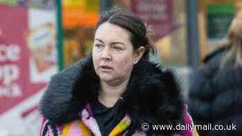 Pregnant Lacey Turner wraps up in a vibrant pink coat as she heads to Pets At Home as she prepares to welcome her third child