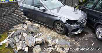 WATCH: Moment elderly man ploughs through brick wall in serious crash