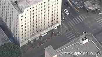 Newborn baby found dead on LA's Skid Row after being tossed out of fourth floor bathroom window