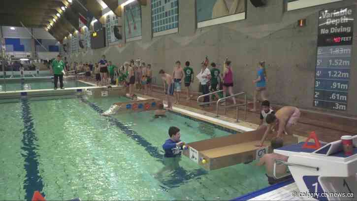 Students put math, science skills to work for cardboard boat in Lethbridge competition